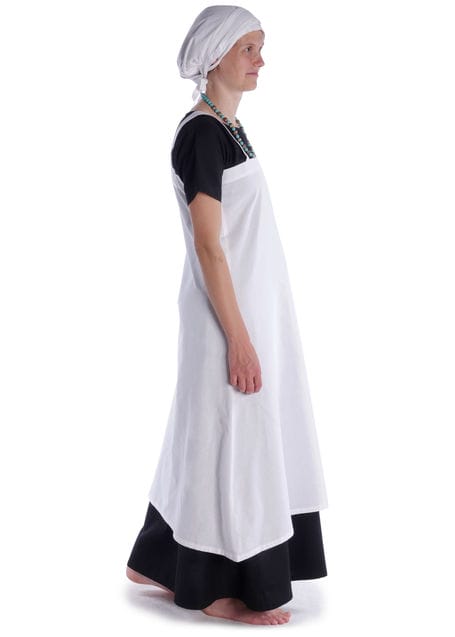 Mittelalter Unterkleid Saelde in Weiß Seitenansicht