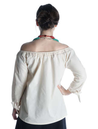 Mittelalter Bluse Swanwhit in Beige RÃ¼ckansicht 2