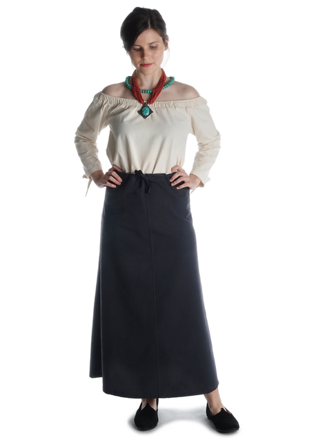 Mittelalter Bluse Swanwhit in Beige Frontansicht 4