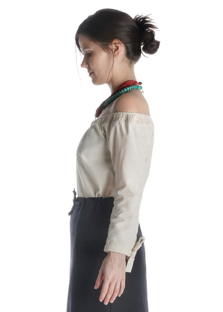 Mittelalter Bluse Swanwhit in Beige Seitenansicht