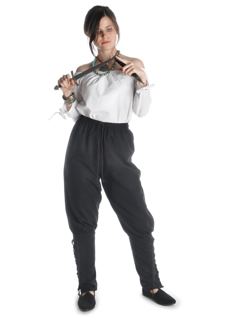 Mittelalter Bluse Swanwhit in Weiß Frontansicht 5