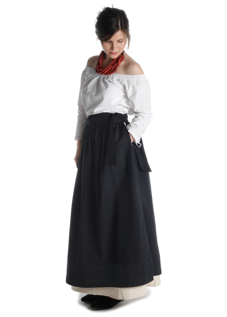 Mittelalter Bluse Swanwhit in Weiß Seitenansicht 2