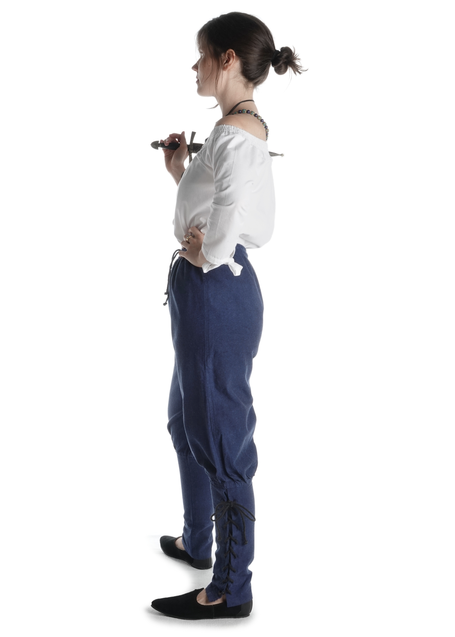 Mittelalter Bluse Swanwhit in Weiß Seitenansicht 3