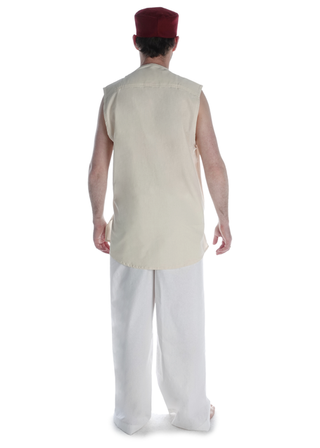 Mittelalter Hemd Heorot in Beige Rückansicht 2
