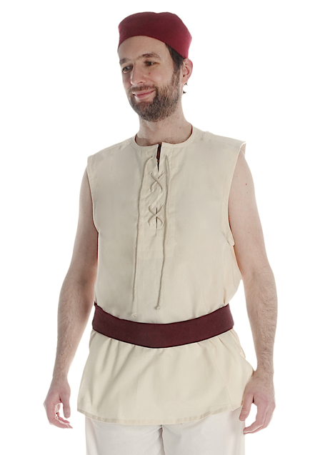 Mittelalter Hemd Heorot in Beige Frontansicht 2