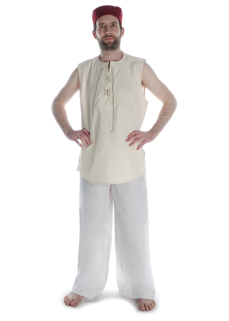 Mittelalter Hemd Heorot in Beige Frontansicht 3