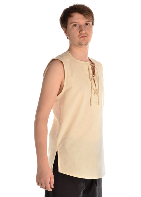 Mittelalter Hemd Heorot in Beige Seitenansicht