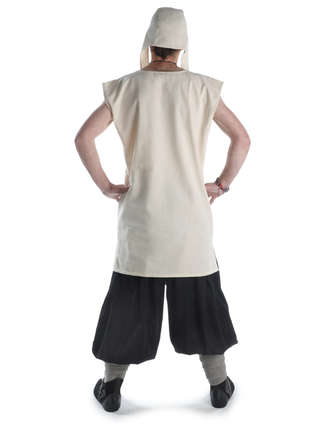Mittelalter Tunika Jorel in Beige Rückansicht
