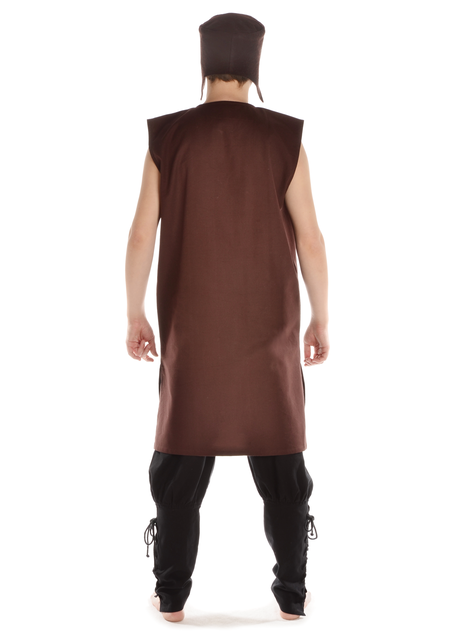 Mittelalter Tunika Jorel in Braun Rückansicht