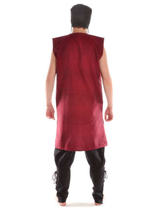 Mittelalter Tunika Jorel in Rot Rückansicht