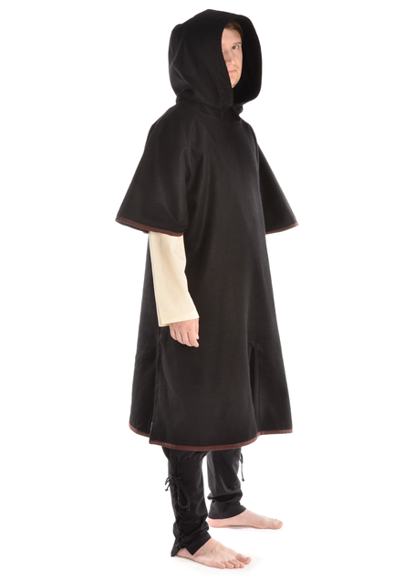 Mittelalter Garnache Klaris in Schwarz-Braun Seitenansicht 2