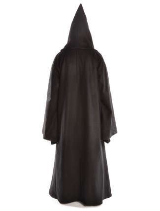 Mittelalter Mantel Tankanis in Schwarz Rückansicht