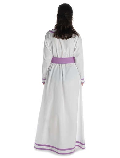 Wikinger Kleid Hildr in WeiÃŸ-Violett RÃ¼ckansicht 2