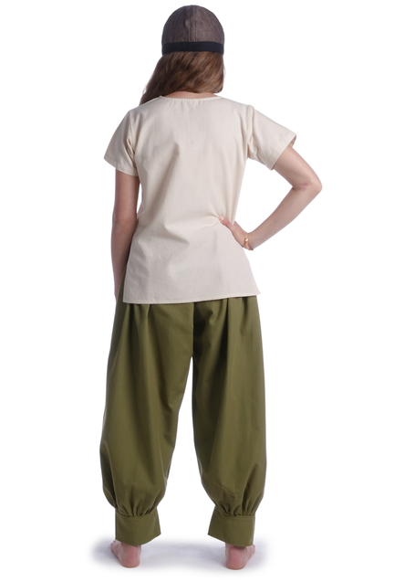 Wikinger Hose Eydis in Olivgrün Rückansicht