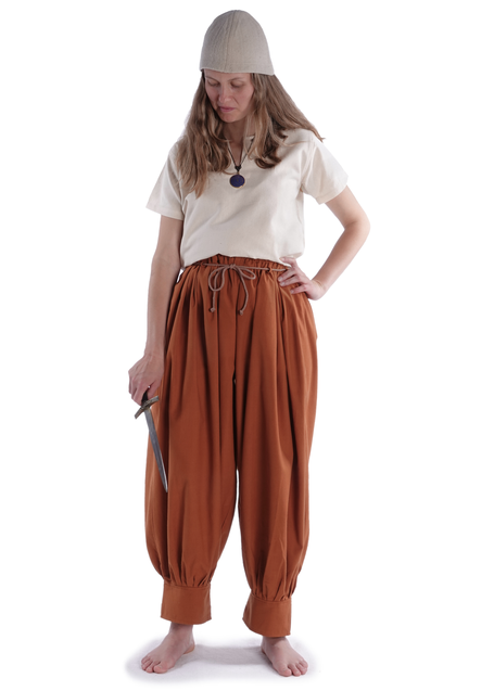 Wikinger Hose Eydis in Orange Frontansicht 3