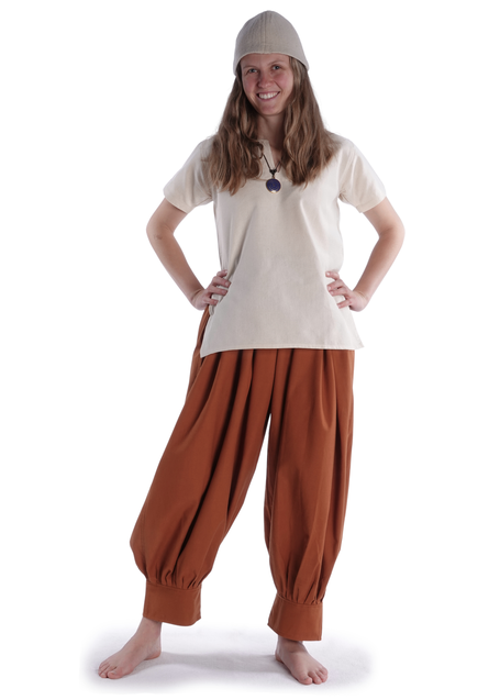 Wikinger Hose Eydis in Orange Frontansicht 4