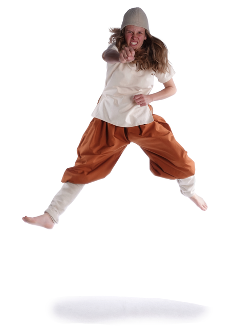 Wikinger Hose Eydis in Orange Frontansicht 6