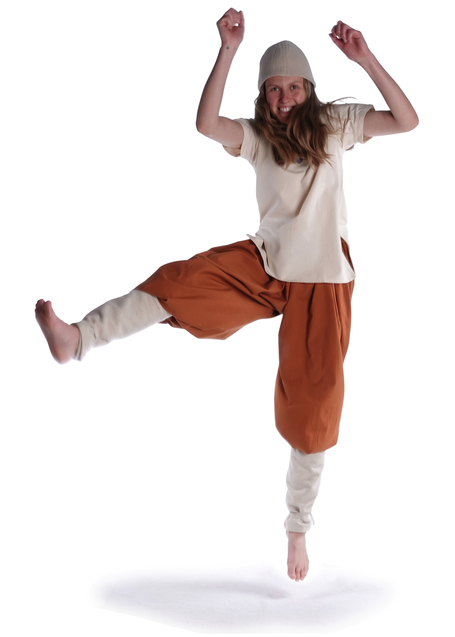 Wikinger Hose Eydis in Orange Frontansicht 7