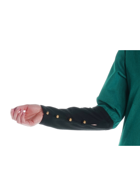 Mittelalter Kleid Skalmöld in Grün-Schwarz Detailansicht