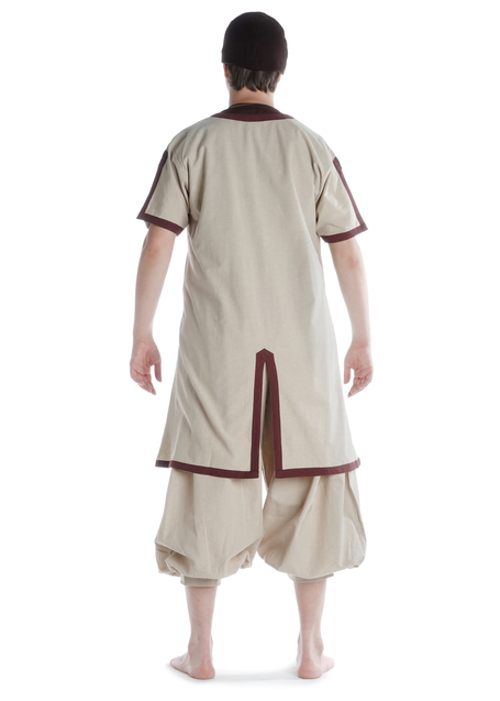 Wikinger Tunika Thor   in Hanffarben-Braun Rückansicht