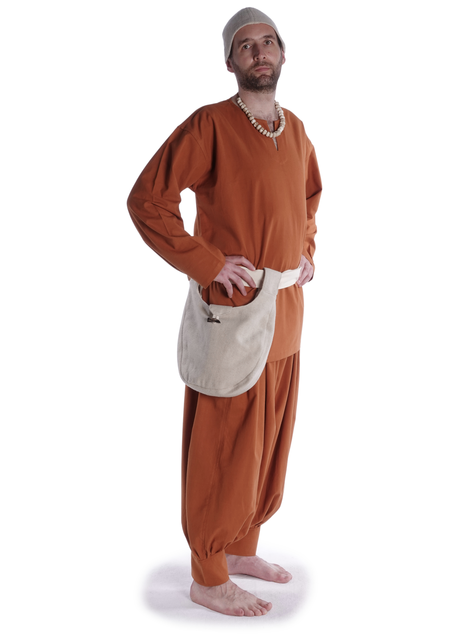 Mittelalter Tasche Egil in Beige Frontansicht 2