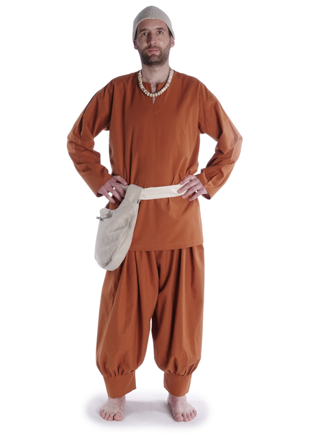 Mittelalter Tasche Egil in Beige Frontansicht 4