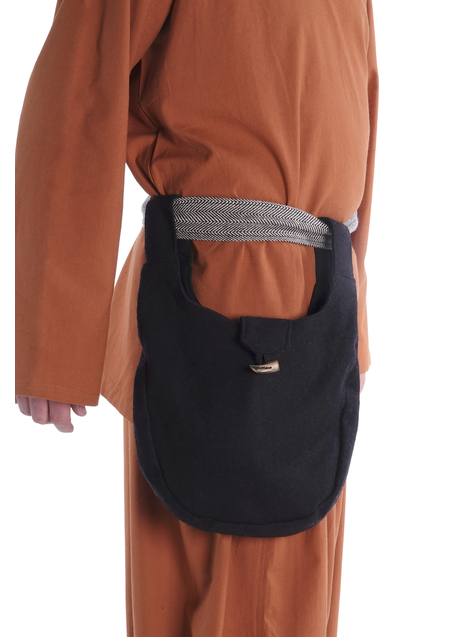 Mittelalter Tasche Egil in Schwarz Frontansicht 2