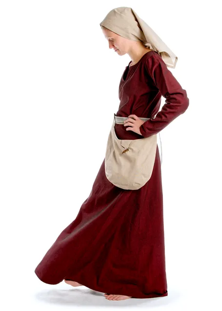 Mittelalter Tasche Egil in Hanffarben Seitenansicht 2