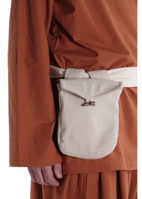 Mittelalter Tasche Widia in Beige Frontansicht 3
