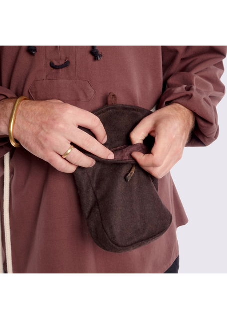 Mittelalter Tasche Widia in Braun Detailansicht 3