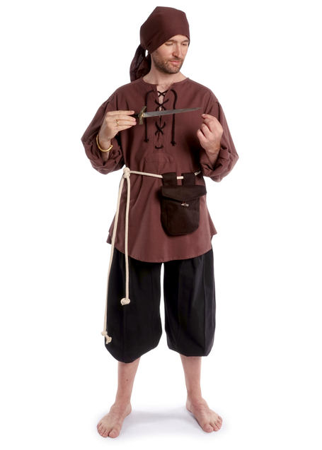 Mittelalter Tasche Widia in Braun Frontansicht 4