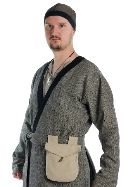 Mittelalter Tasche Widia in Hanffarben Frontansicht 2