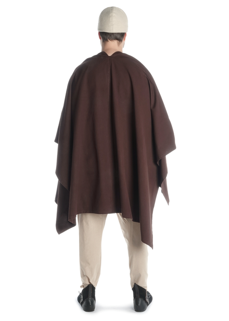 Mittelalter Umhang Bragi in Braun Rückansicht 2
