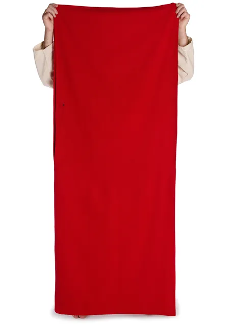 Mittelalter Umhang Bragi in Feuerrot Detailansicht