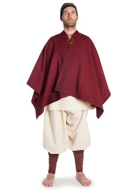 Mittelalter Umhang Bragi in Rot Frontansicht 2