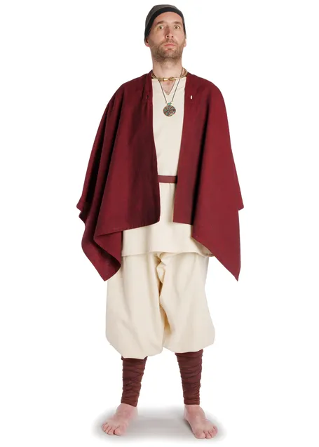 Mittelalter Umhang Bragi in Rot Frontansicht 3