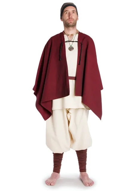 Mittelalter Umhang Bragi in Rot Frontansicht 4