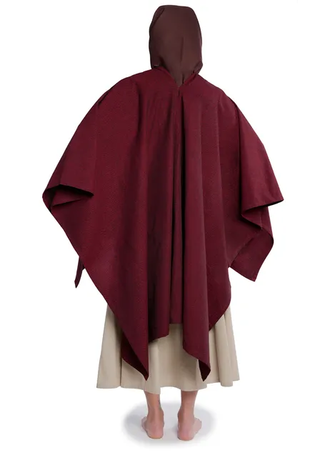 Mittelalter Umhang Fulla in Rot Rückansicht 2