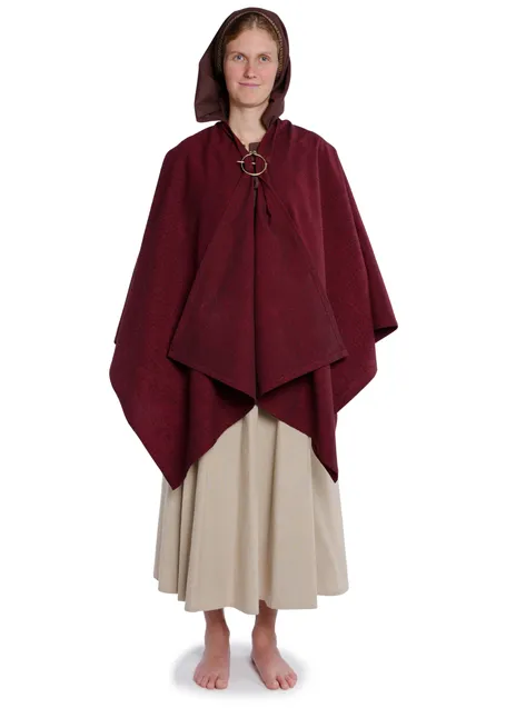 Mittelalter Umhang Fulla in Rot Frontansicht