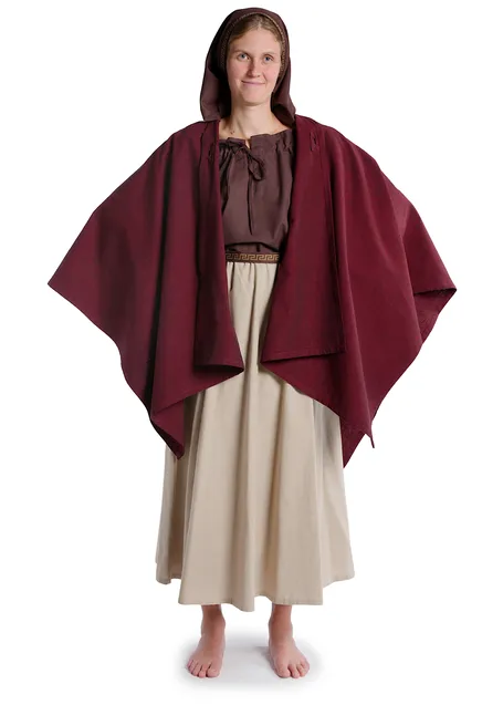 Mittelalter Umhang Fulla in Rot Frontansicht 3