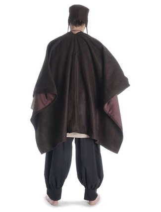 Mittelalter Umhang Bragi in Braun Rückansicht