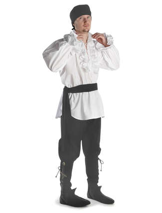 Mittelalter Gürtel Dag in Schwarz Seitenansicht 2