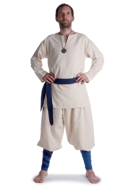 Mittelalter Gürtel Dag in Blau Frontansicht