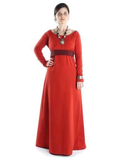 Mittelalter Kleid Hildegunde in Rot Frontansicht 2