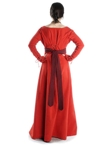 Mittelalter Kleid Hildegunde in Rot Seitenansicht 2