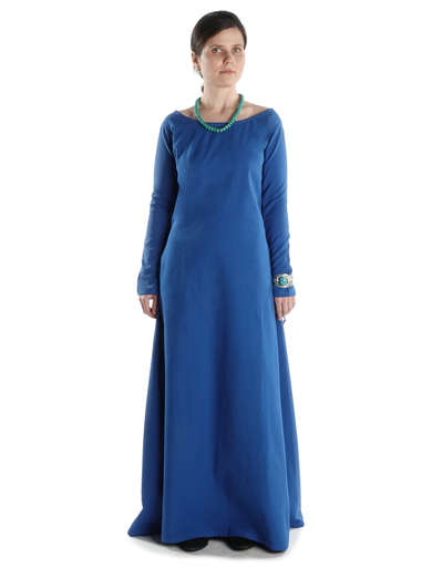 Mittelalter Kleid Hildegunde in KÃ¶nigsblau Frontansicht