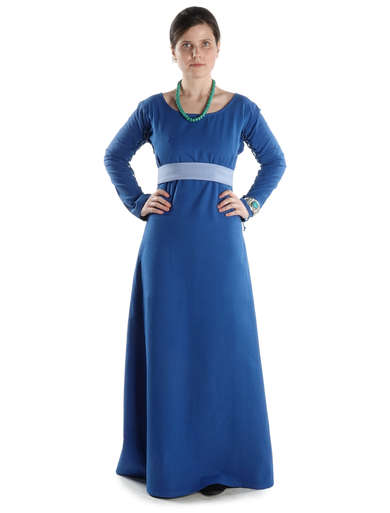 Mittelalter Kleid Hildegunde in KÃ¶nigsblau Frontansicht 3