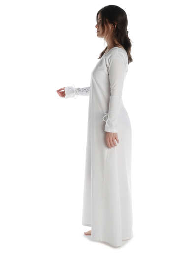 Mittelalter Kleid Hildegunde in WeiÃŸ Seitenansicht