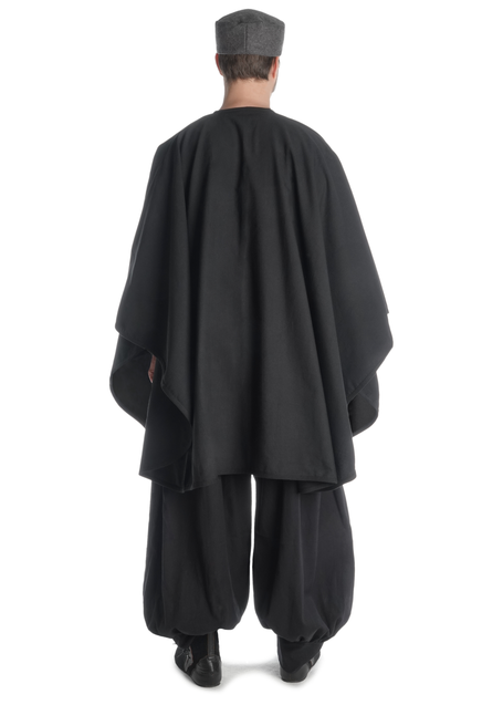 Mittelalter Umhang Amire in Schwarz Rückansicht