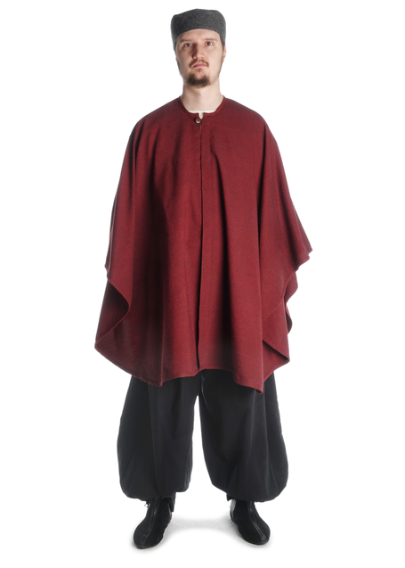 Mittelalter Umhang Amire in Rot Frontansicht